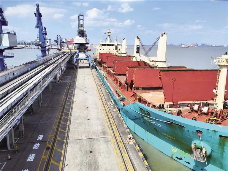 兰州新区商投集团3万吨进口高粱抵达上海港