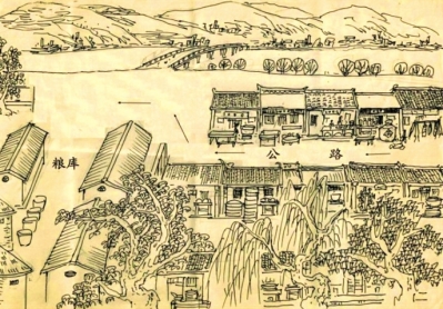 王明明根据回忆画的家乡大致方位图（图片由“宝贝回家”甘肃志愿者QQ群提供）