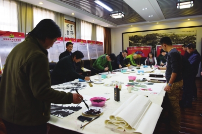 1月29日，市政协机关开展书画笔会活动。