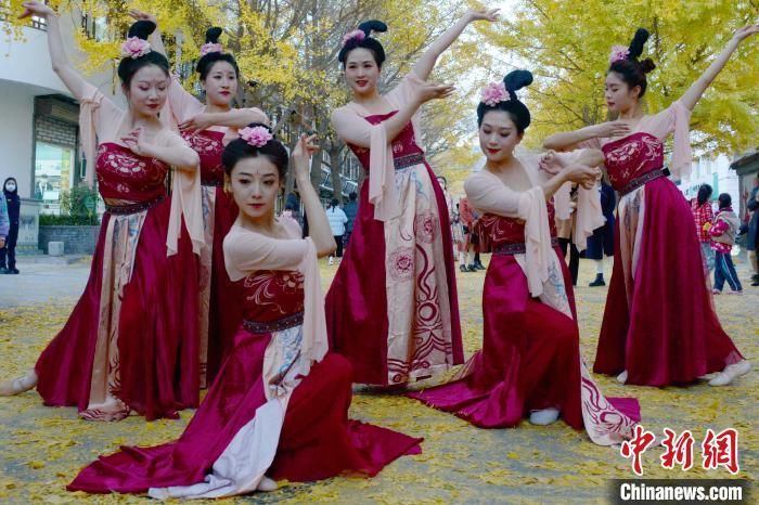 图为秦州区文旅局组织的舞蹈队带来的舞蹈《醉太平》。　秦州区委宣布供图